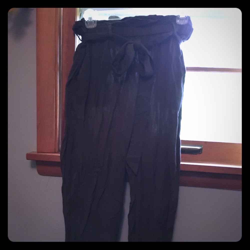 Olive green flowy pants